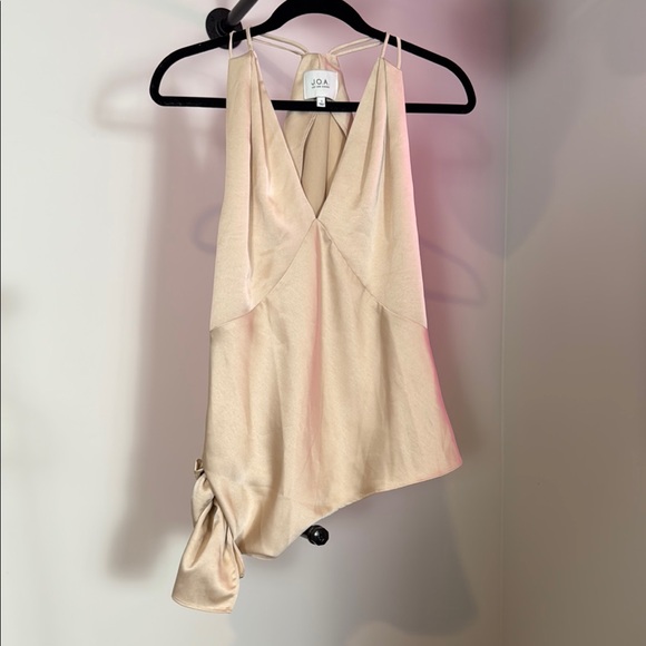 J.O.A. Tops - J.O.A. Tan Sleeveless Asymmetrical Tank Top